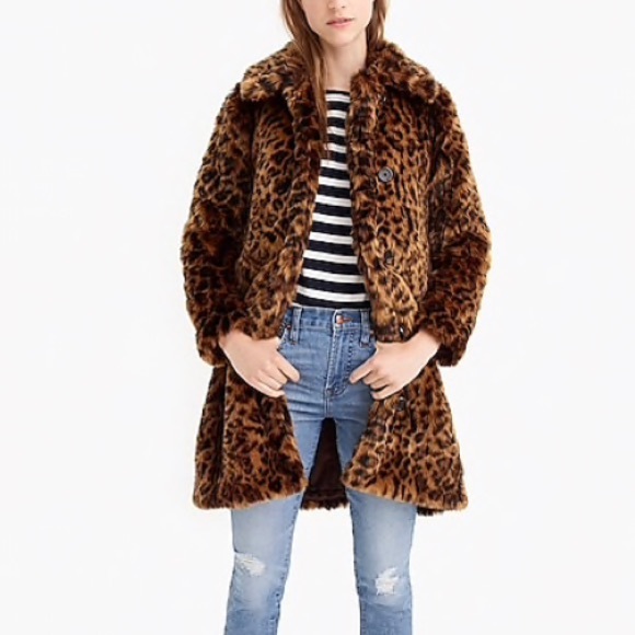 J. Crew Women’s Faux Fur Leopard Coat - Picture 2 of 6